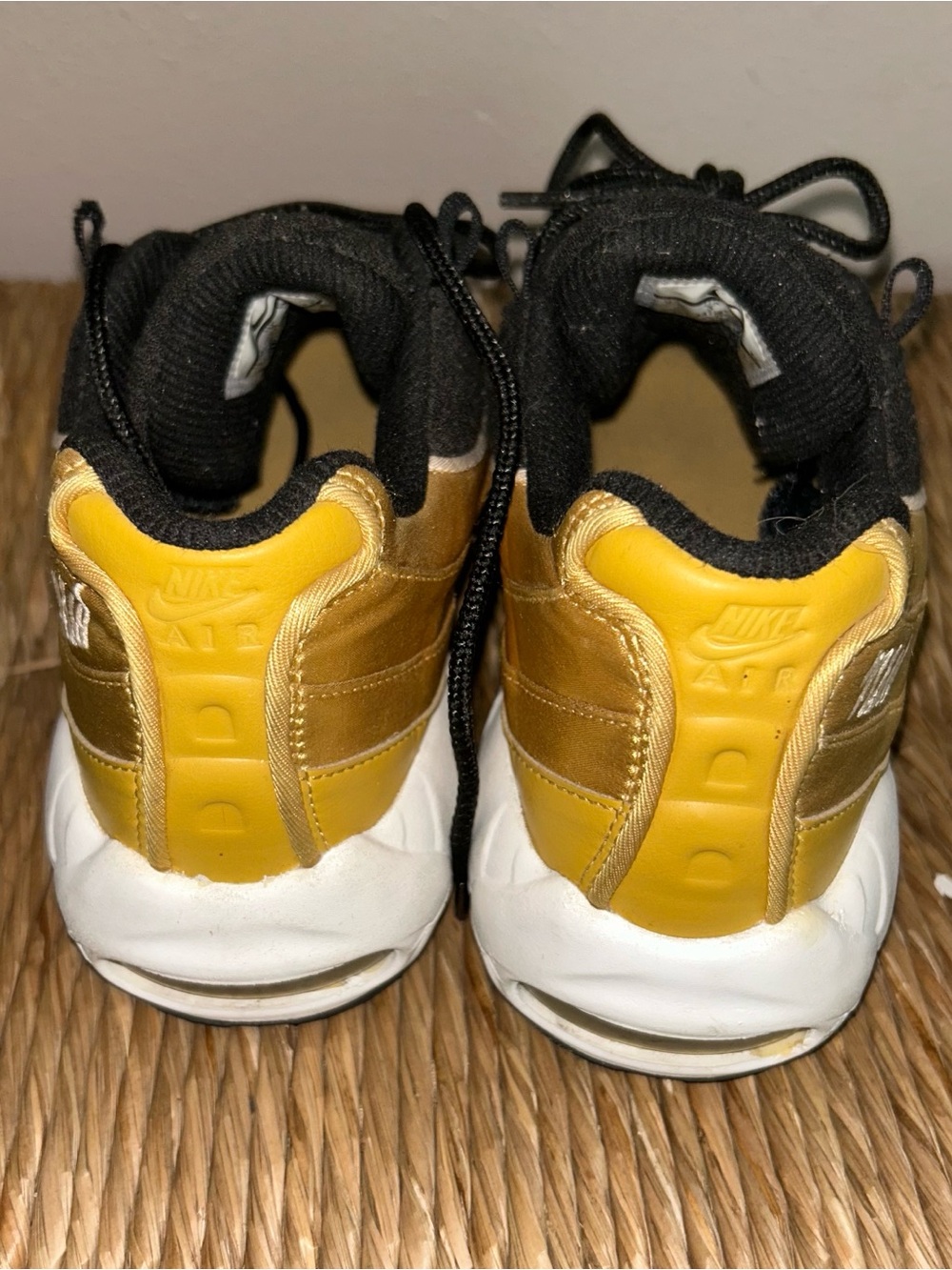 Nike Air Max 95 LX Wheat Gold Black Satin Sneakers Women’s 7.5 AA1103-700 - Picture 4 of 9